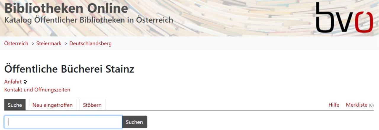 Ansicht Online-Katalog